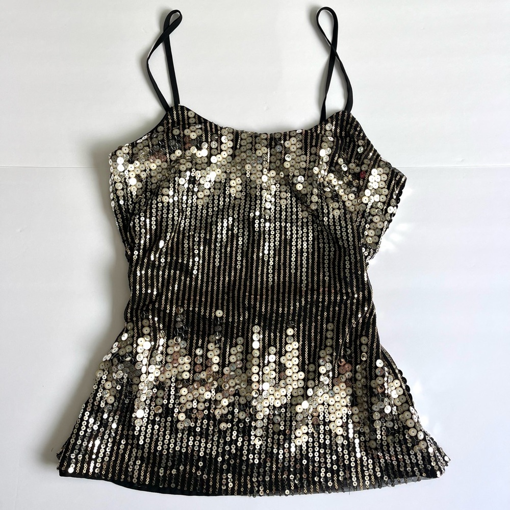 Rue21 Black, Gold, and Silver Sequin Top